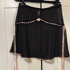 Y2K Victoria’s Secret Sheer Black & Pink Lingerie Skirt